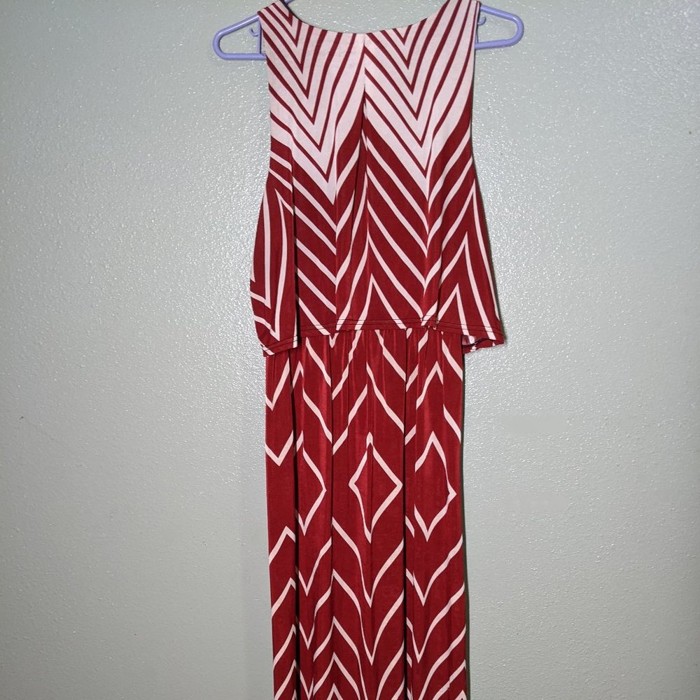 Geometric Patterned Ruffle Top Maxi Dress - Picture 5 of 8